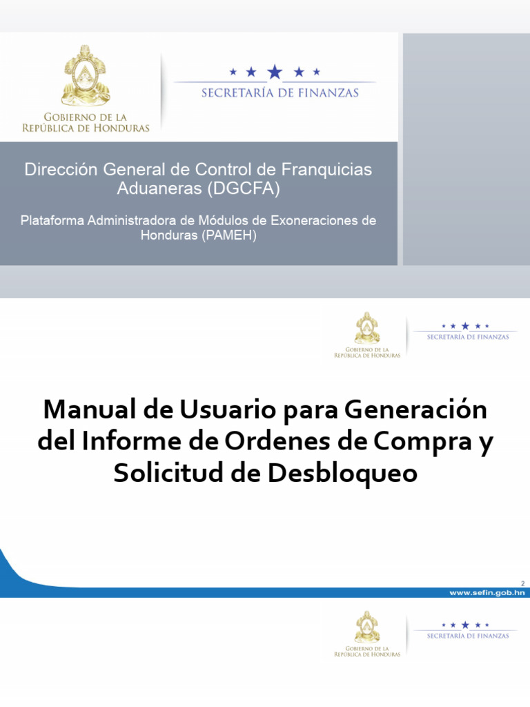 Manual de Usuario para Generacion Del Informe de Ordenes de Compra | PDF