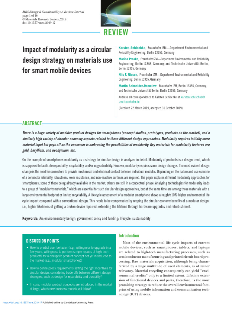Modularity in Sustainable Smartphone Design | PDF | Electrical ...