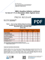 Press Release: SOCCSKSARGEN's Headline Inflation Continues To Rise at 7.1% in December 2022 Highest Since 2019