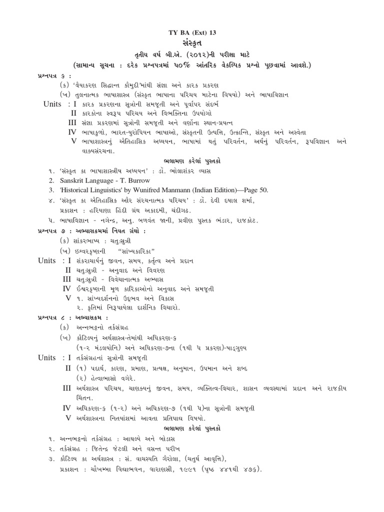 BA (Ext) Course Structure Overview | PDF