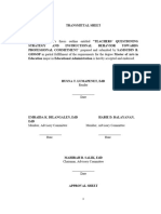 Transmittal Sheet Outline