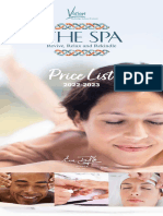 The Spa Beauty Treatment Price List