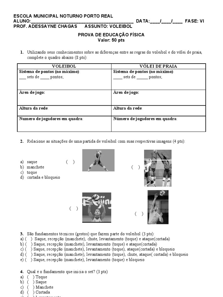 Prova Vi Fase Ef Voleibol