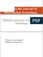 1 & 2 Explain The Concept of Information Technology - Types of Computers
