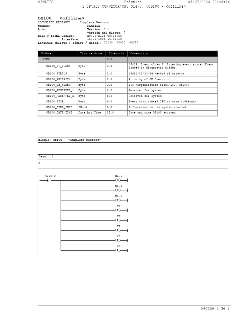 Detalles del Bloque OB100 | PDF | Informática