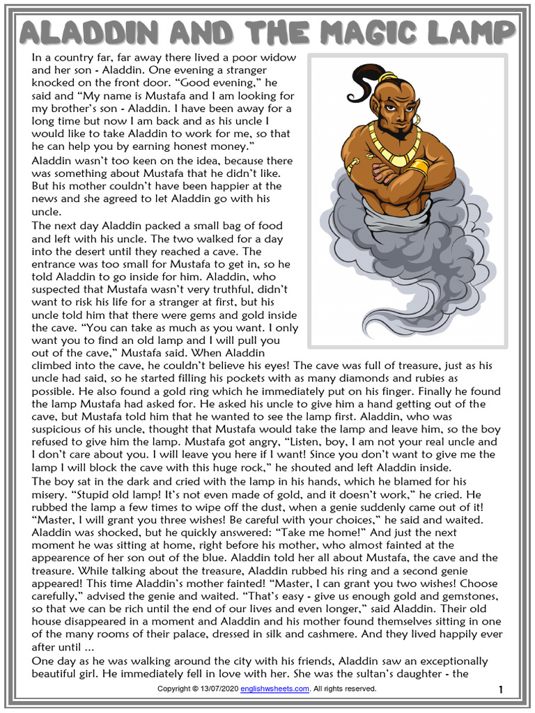 Aladdin and the Magic Lamp Adventure | PDF
