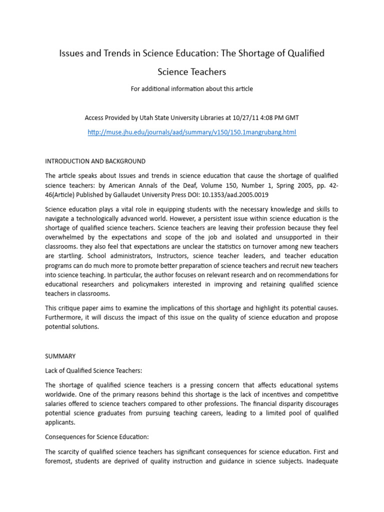 Issues and Trends in Science Education PDF