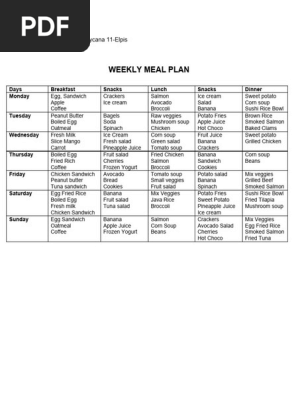 Weekly Meal Plan