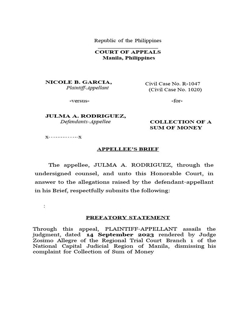 Appellee's Brief on Appeal Dismissal | PDF