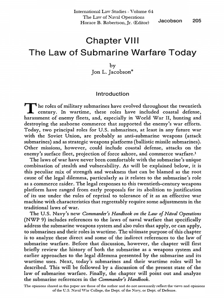 The Law of Submarine Warfare Today PDF