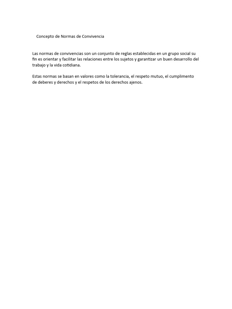 Guía de Normas de Convivencia | PDF | Salud y bienestar | Estilo de vida