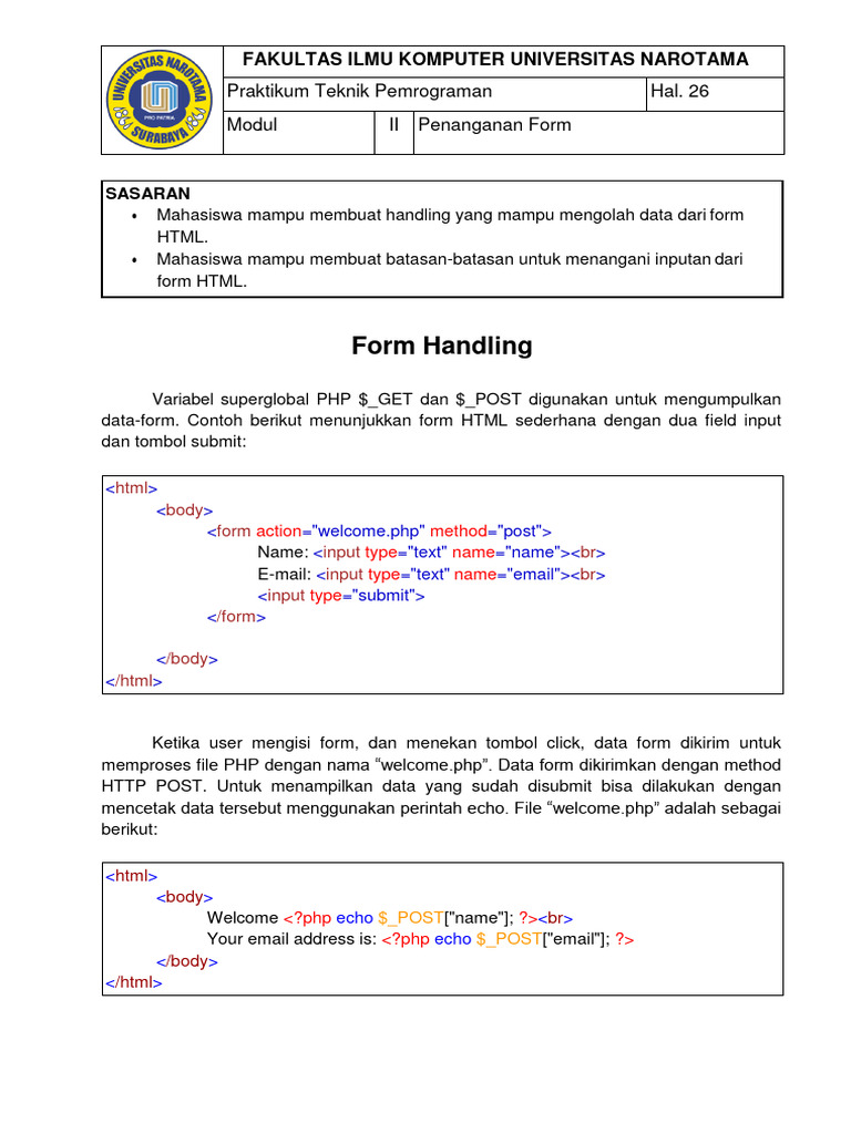 Penanganan Form HTML dengan PHP | PDF | Komputer | Teknologi & Rekayasa