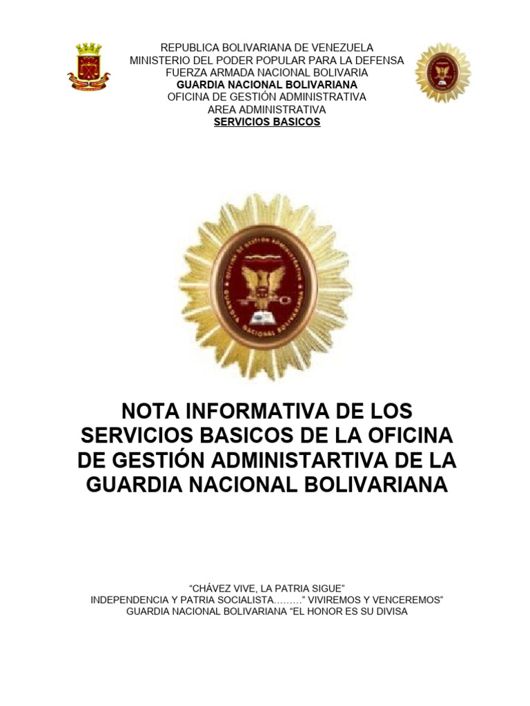 Nota Informativa sobre Servicios Básicos | PDF | Venezuela