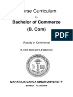 Bachelor of Commerce (B. Com) : Course Curriculum