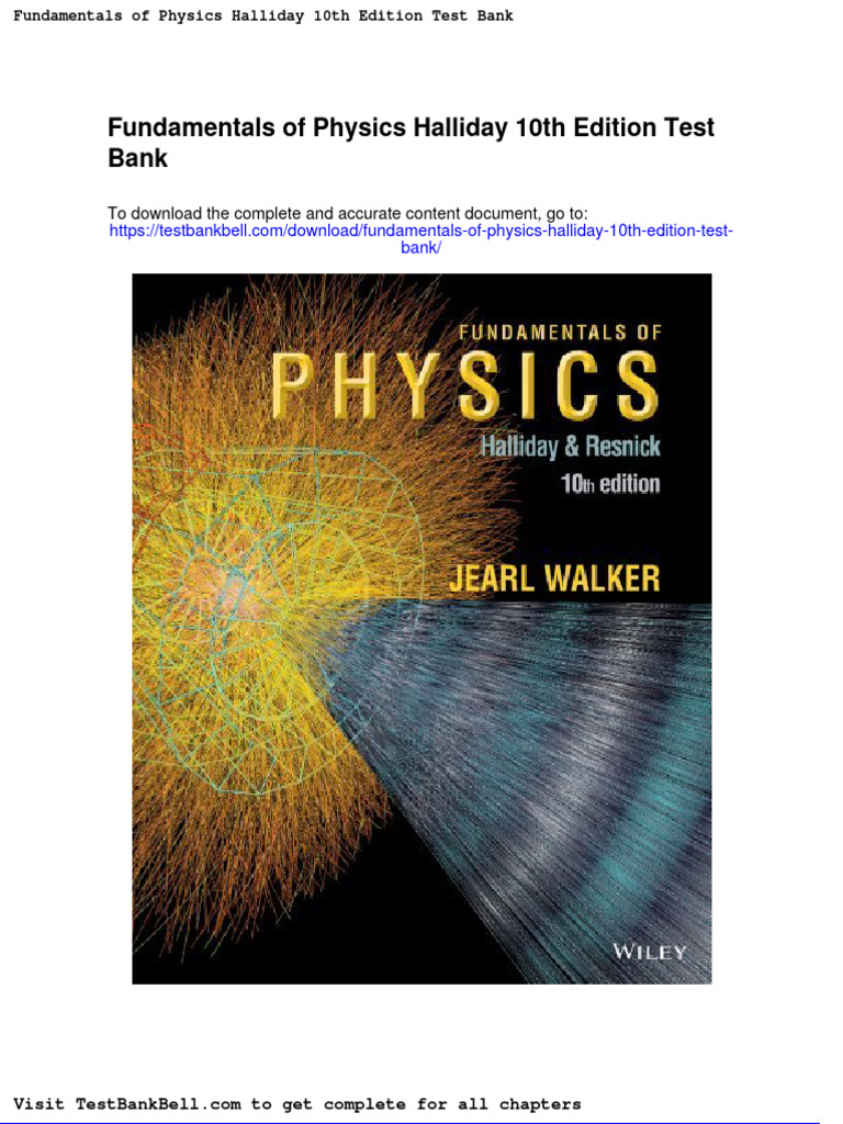 Fundamentals of Physics Halliday 10th Edition Test Bank PDF