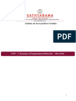 UNIT - I - Dynamics of Organizational Behaviour - SBAA5102