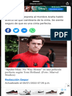 "Spider-Man No Way Home" Es Una Película Perfecta Según Tom Holland Marvel Peter Parker Spiderman 3 Andrew Garfield T