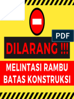 Banner Dilarang Melintasi Rambu