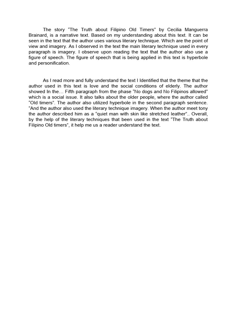 The Truth About Filipino Old Timers PDF