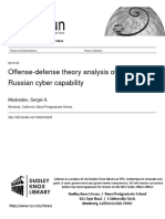 Offense-Defense Theory Analysis of Russian Cyber Capability: Medvedev, Sergei A
