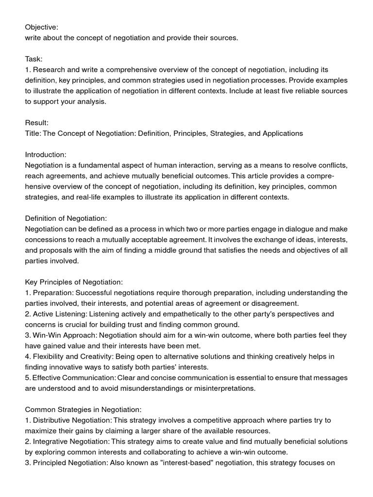 Understanding Negotiation: Concepts and Strategies | PDF | Negotiation ...