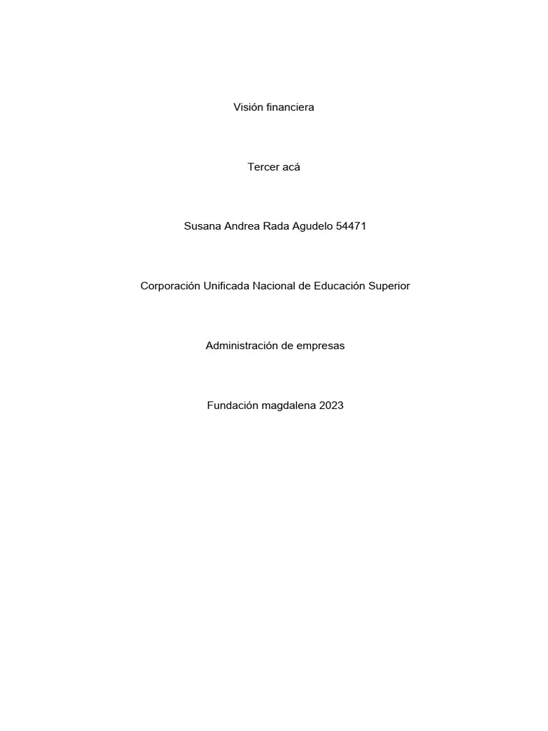 Visión Financiera Tercer Aca | PDF