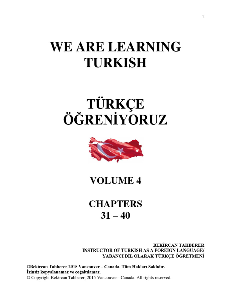 We Are Learning Turkish Turkce Ogreniyor | PDF | Verb | Semantic Units