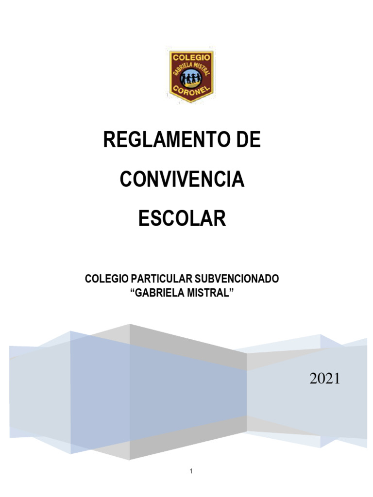 Reglamento Convivencia Escolar 2021 | PDF | Aprendizaje | Maestros