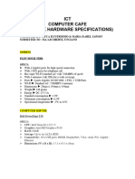 ICT Computer Cafe (Network Hardware Specifications)