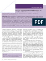 Double-Blind, Randomized Clinical Trial Comparing One Percent Buffered Versus Two Percent Unbuffered Lidocaine Injections in Children