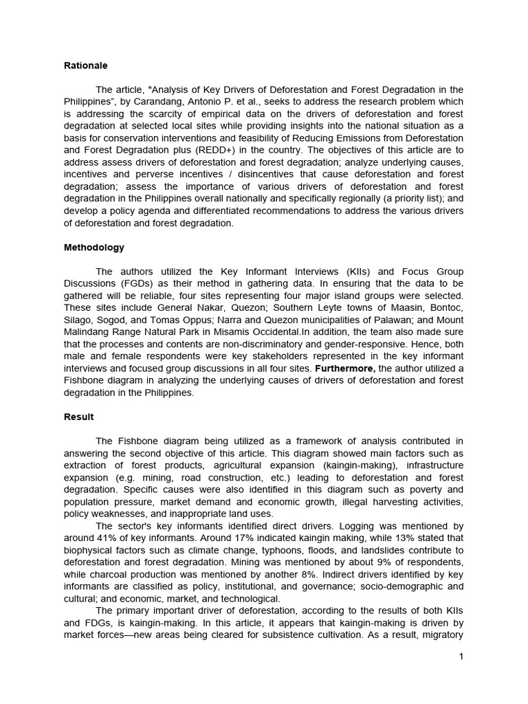 Drivers of Deforestation in the Philippines | PDF | Habitat Destruction ...