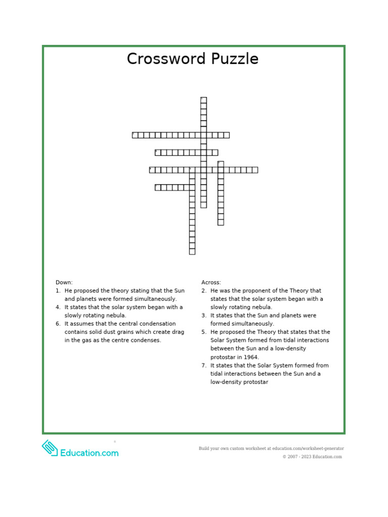 Crossword Puzzle PDF