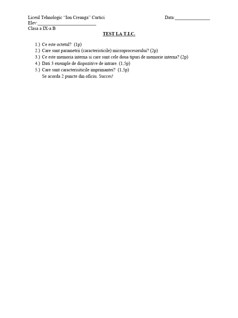 Test la tic ix pdf