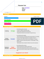 Placement Test Result