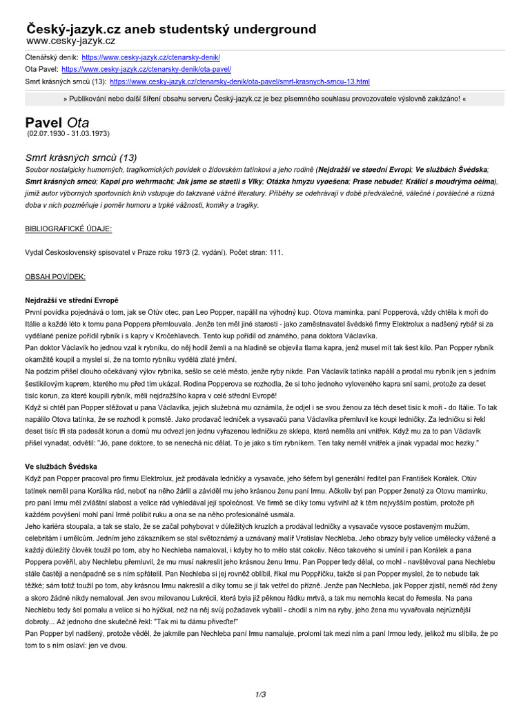 SMRT Krasnych Srncu 13 | PDF