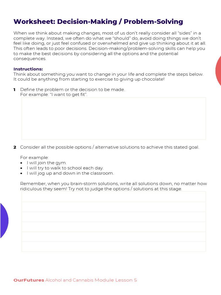 Worksheet Decision-Making and Problem-Solving | PDF