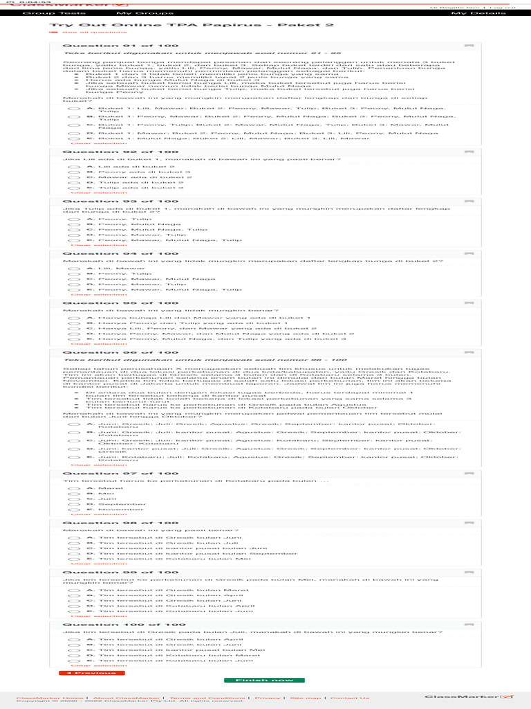 ClassMarker - Test 2 | PDF