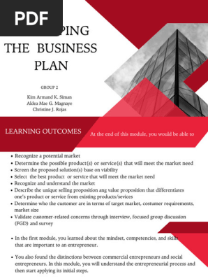 Developing the Business Plan