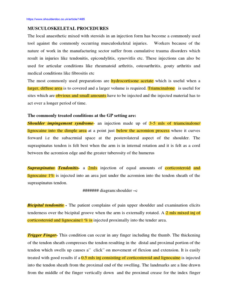 GCFM M11 MSK Intraarticular Injections | PDF