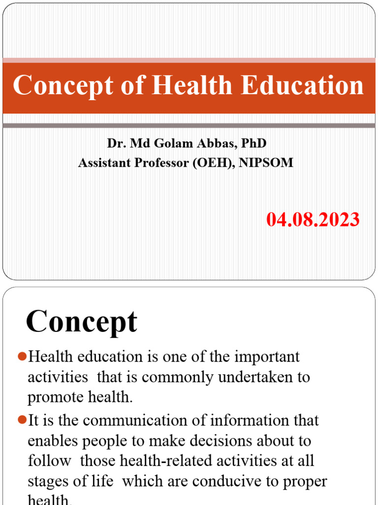 What Is The Concept Of Health Education