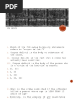 Criminal Jurisprudence, Procedure, & Evidence: CB Mock