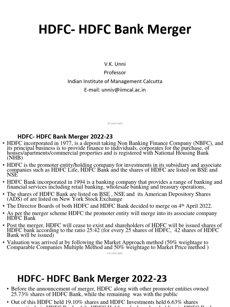 HDFC and HDFC Bank Merger Overview | PDF | Mergers And Acquisitions | Banks