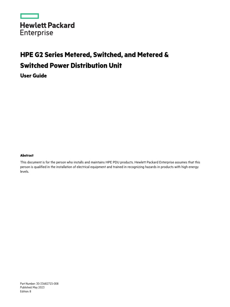 HPE G2 Series Metered, Switched, and Metered & Switched Power ...