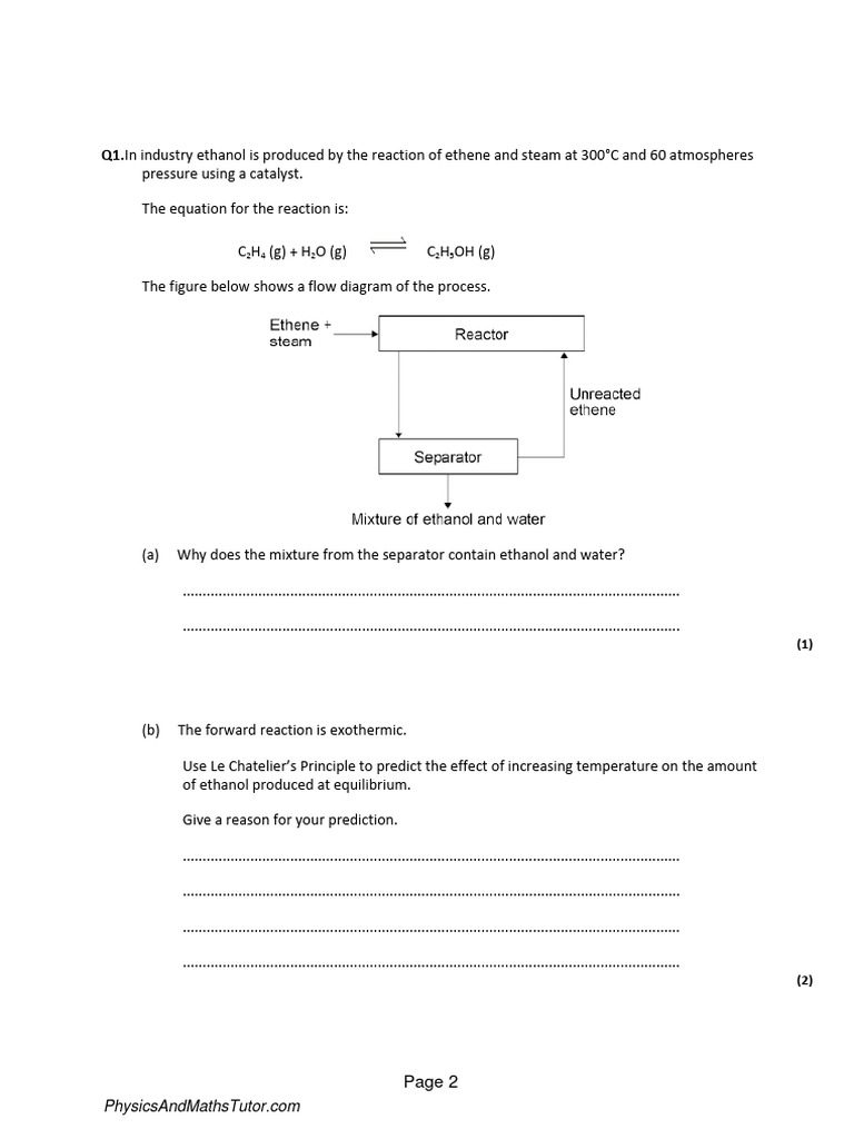 Reversible reactions dynamic equilibrium 3 qp pdf hydrogen