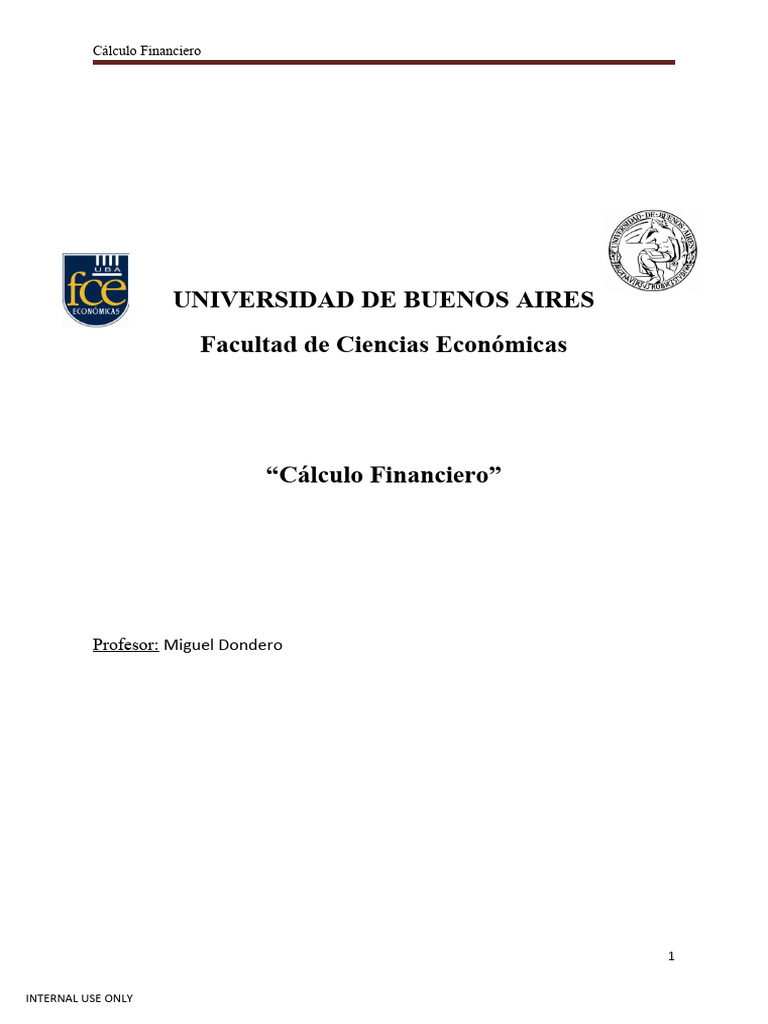 Ejercicios de Cálculo Financiero UBA | PDF | Finanzas y dinero