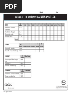 C 111 Maintenance log