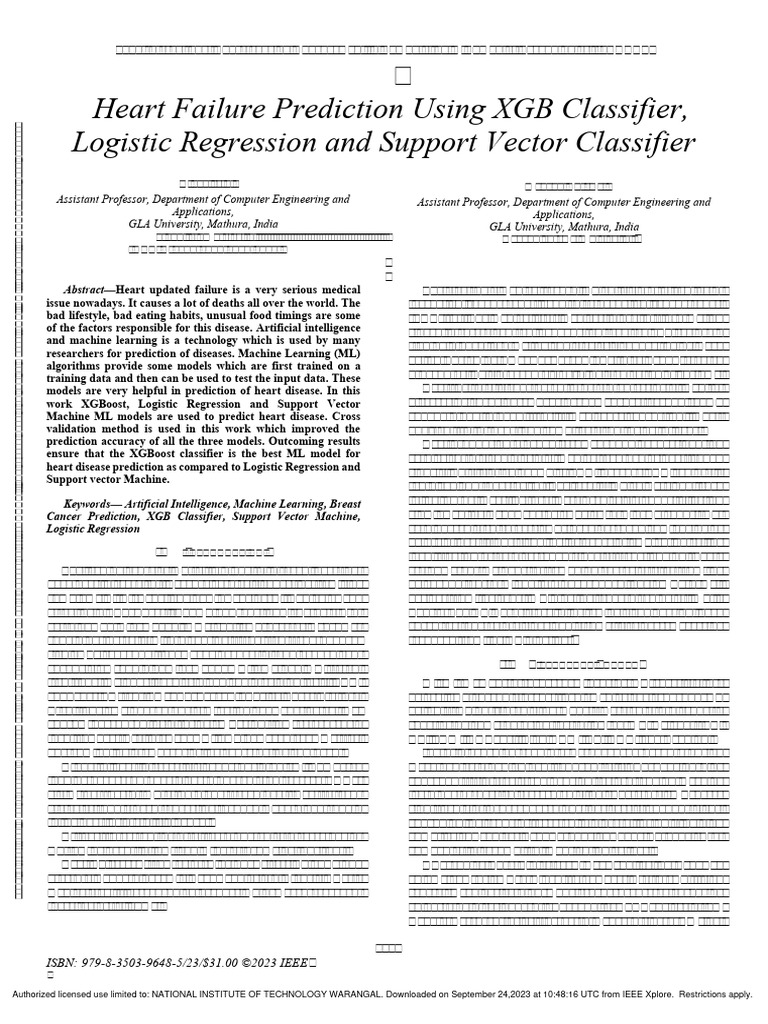 Heart failure prediction using xgb classifier logistic regression and