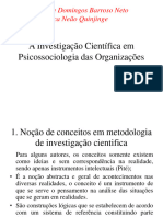 A Investigação Científica em Psicossociologia Da Organizações