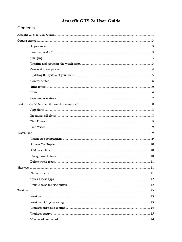 Amazfit GTS 2e User Guide Overview | PDF | Heart Rate | Android ...