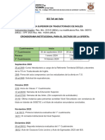 IES Tafí Del Valle - Propuesta Institucional de Cronograma Institucional para El Dictado de TS en Tra